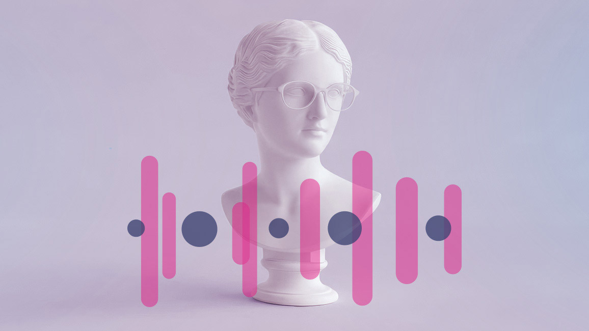 Wei&szlig;e B&uuml;ste einer Frau mit stilisiertem, halbtransparentem rosa Diagramm aus Kreisen und Linien im Vordergrund