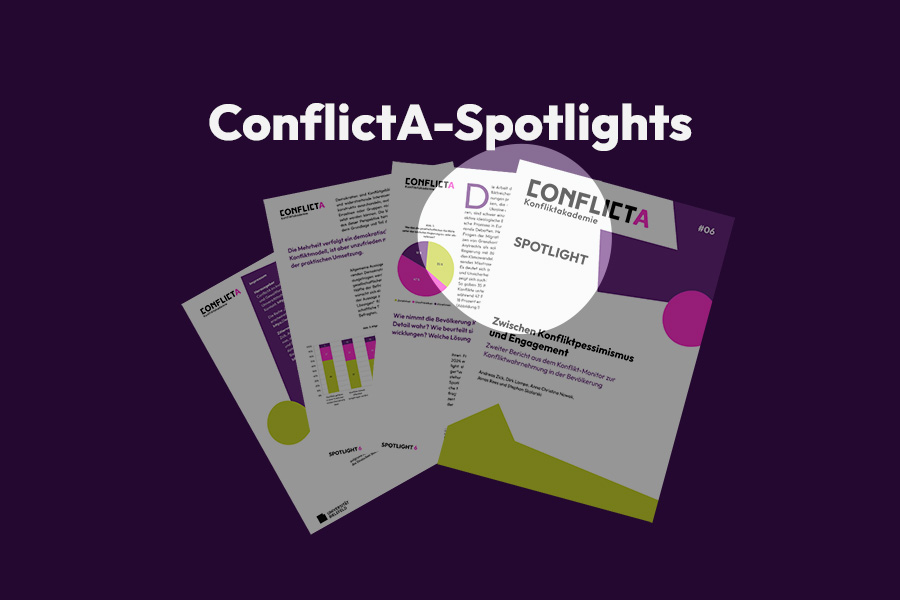 Logo der Ver&ouml;ffentlichungsserie "ConflictA Spotlights" der ConflictA (Konfliktakademie)