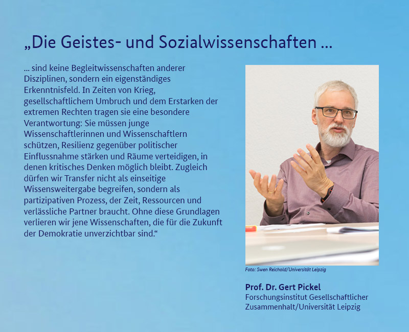 Prof. Dr. Gert Pickel (Forschungsinstitut Gesellschaftlicher Zusammenhalt/Universit&auml;t Leipzig) 
