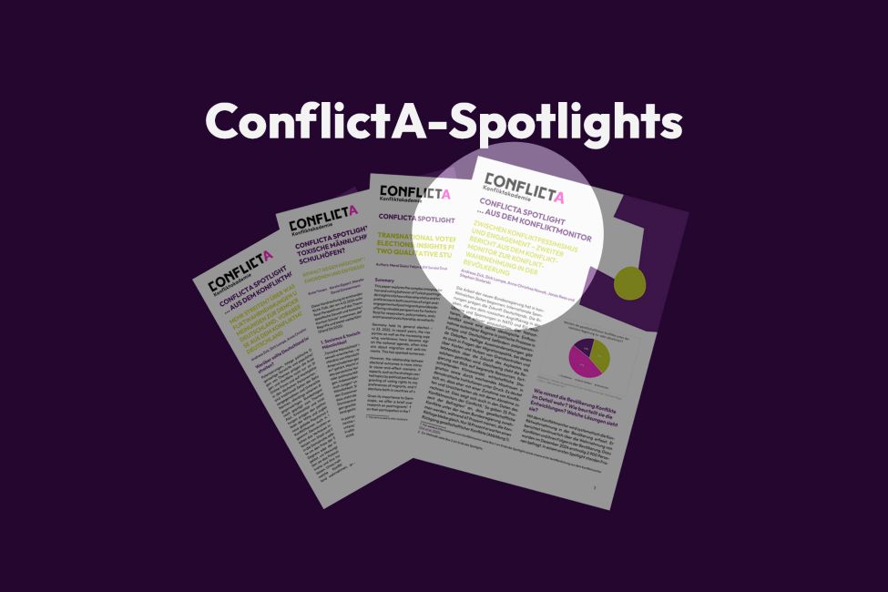 JPG-Format, Logo der Veröffentlichungsserie "ConflictA Spotlights" der ConflictA (Konfliktakademie)