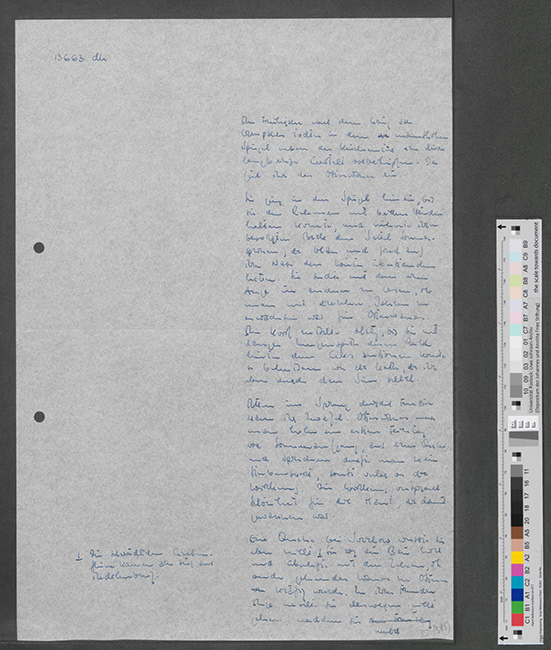 Osterwasser I – Manuskript des Anfangs