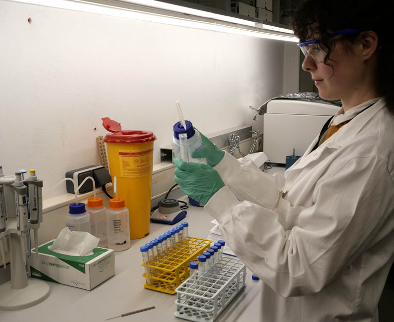 Person bei Laborarbeit