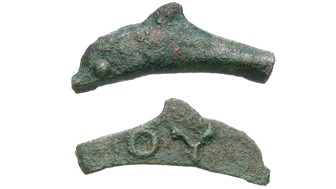 M&uuml;nzgeld in Form und Darstellung eines Delphins