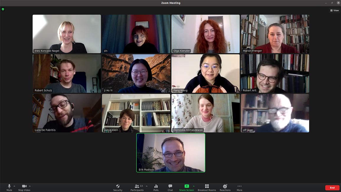 Das Projekt-Team: Dr. Ines Konczak-Nagel, Prof. Monika Zin, Olga Kienzler, Marion Frenger M.A., Robert Schulz M.A., Ji Ho Yi M.A., Fang Wang M.A., Robert Arlt M.A, Luca DeFabritiis M.A., Astrid Klein M.A., Dominika Klimaszewski M.A., Dr. Ulf J&auml;ger, Dr. Erik Radisch (IT) Foto: Ines Konczak-Nagel