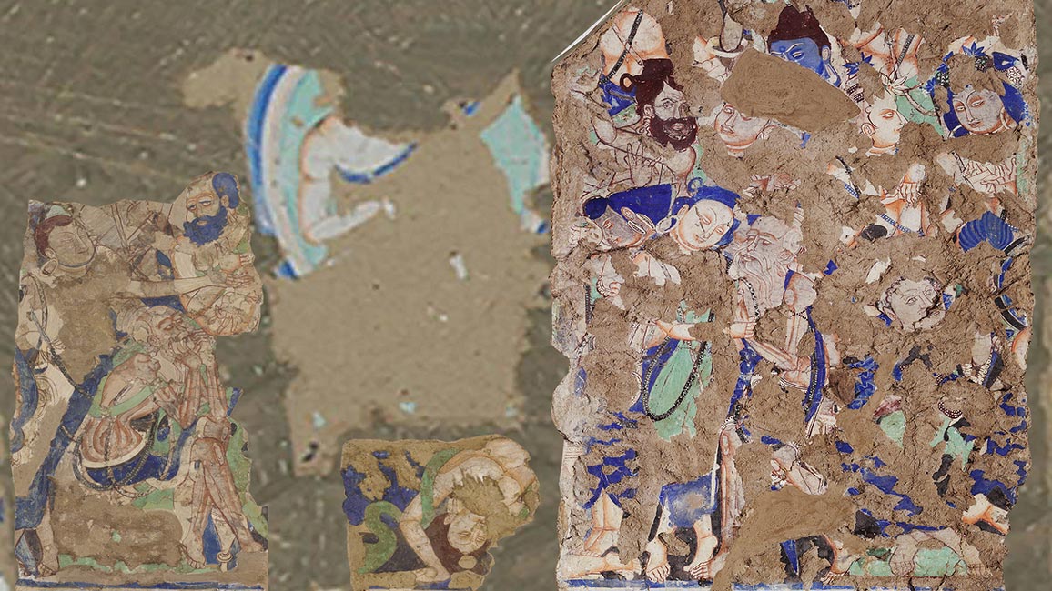 Kizil 219 (heute zerst&ouml;rt), historisches Foto, Museum f&uuml;r Asiatische Kunst, Nr. B 1539