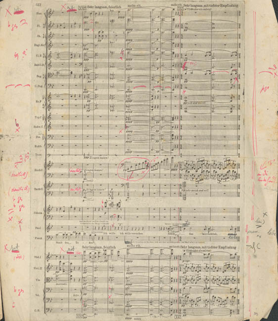 Erich Wolfgang Korngold, „Die tote Stadt“ op. 12, Korrekturfahne f&uuml;r den Erstdruck der Partitur (1920), S. 422 