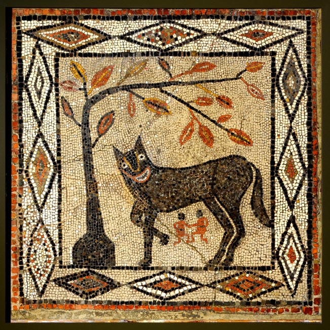 Mosaik der W&ouml;lfin mit Romulus und Remus 