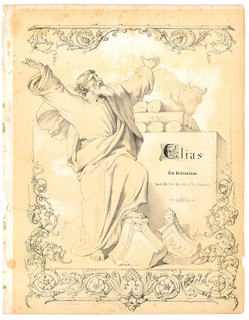 Anfang des autographen Klavierauszuges der Sopran-Arie „H&ouml;re Israel“ aus dem Oratorium „Elias“