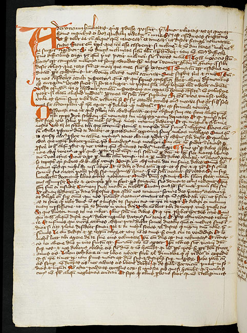 Handschrift des David von Augsburg zugewiesenen Werkes „Vom &auml;u&szlig;eren und inneren Menschen“ aus dem 14. Jahrhundert