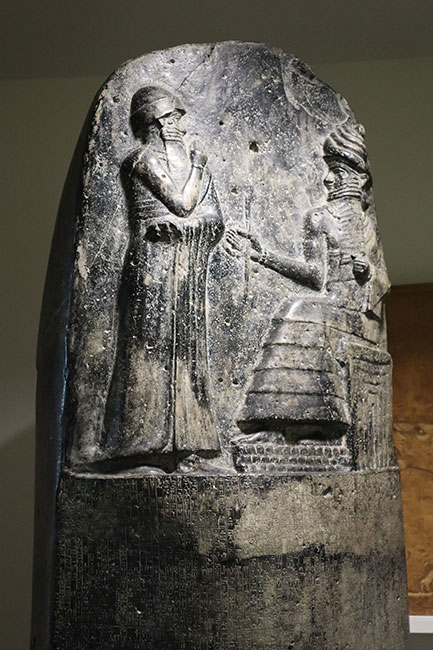 Detail der Gesetzesstele des K&ouml;nigs Hammurapi von Babylon aus dem 18. Jh. v. Chr. 