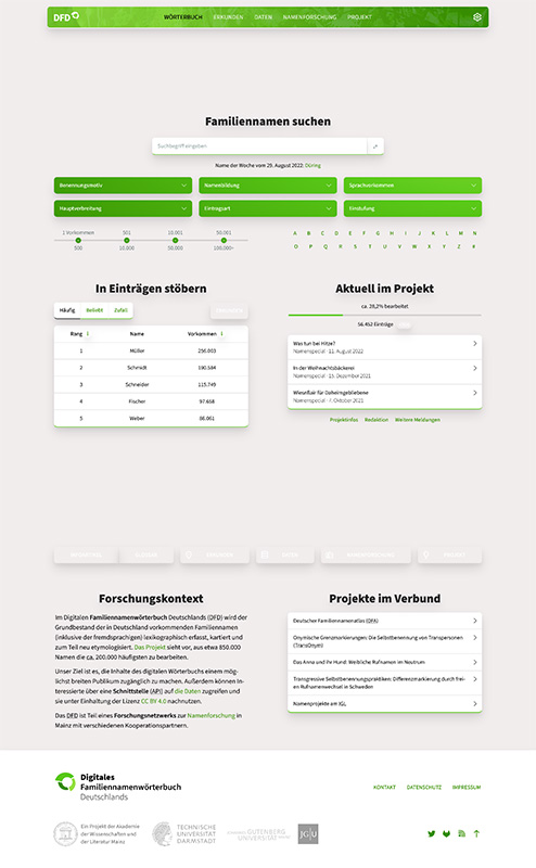 Ansicht der neuen Projektwebsite, die 2023 online gehen wird 