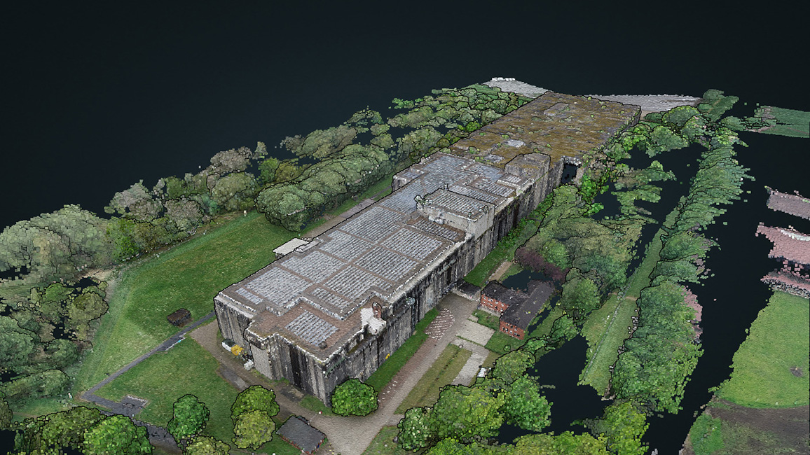 3D-Modell des Bunkers Au&szlig;enansicht