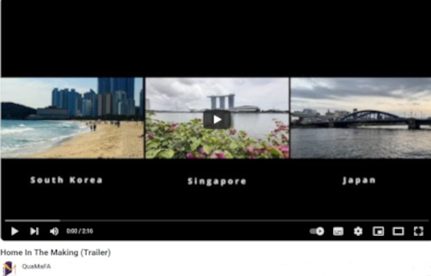 Zwei Menschen mit Maske winken sich zu