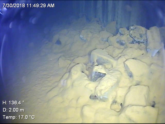 Im Bunker sind gro&szlig;e Bereiche geflutet. Diese k&ouml;nnen nur durch Roboter erkundet werden, da sie f&uuml;r Taucher zu gef&auml;hrlich sind.