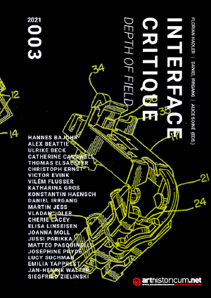 Deckblatt der Zeitung "Interface Critique" Nr. 3 (2021): Depth of Field 