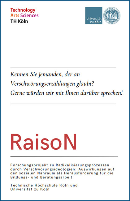 Coverbild: RaisoN Projekt: Forschungsprojekt zu radikalisierungprozessen durch Verschw&ouml;rungsideologien