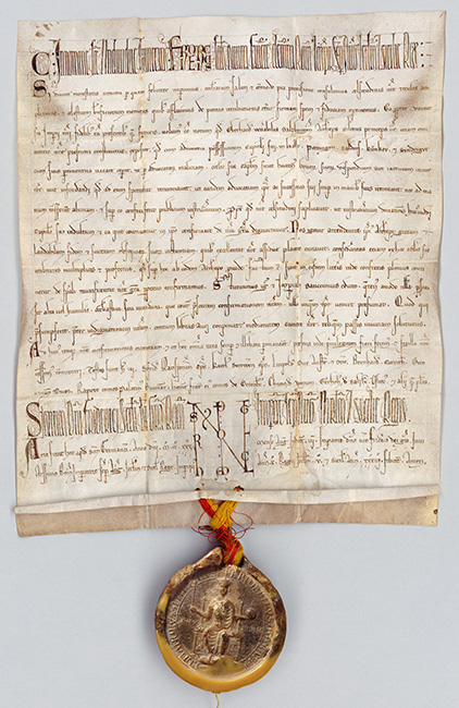 Feierliches Privileg Kaiser Friedrichs II. f&uuml;r den Erzbischof von Salzburg, August 1230 (Bayerisches Hauptstaatsarchiv M&uuml;nchen)