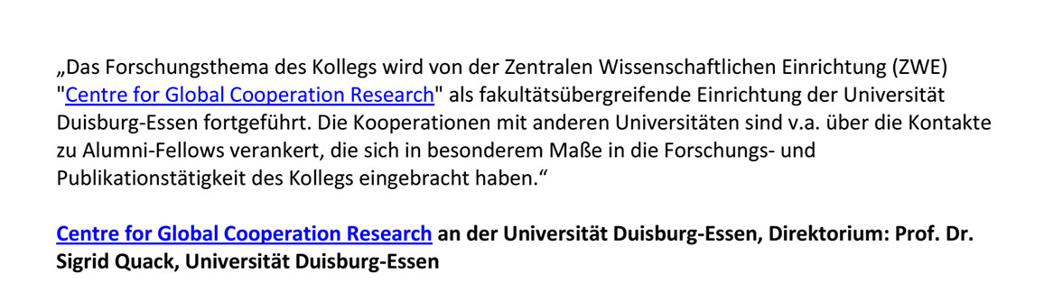 Zitat Prof Dr. Sigrid Quack, Universit&auml;t Duisburg Essen